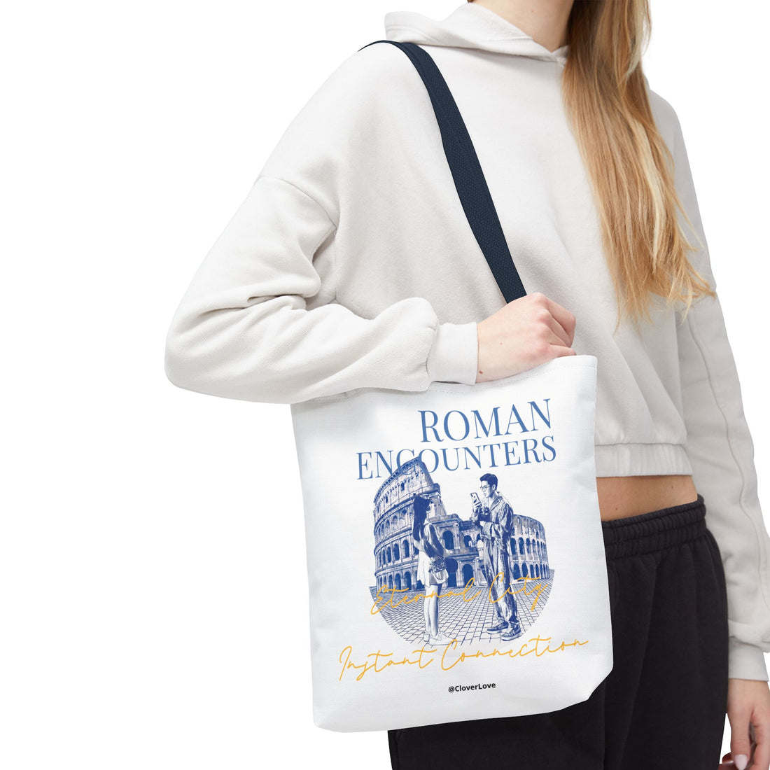 Roman Encounter Travel Tote Bag | Vintage Italy Rome Colosseum Canvas Tote Bag for Travel Lovers