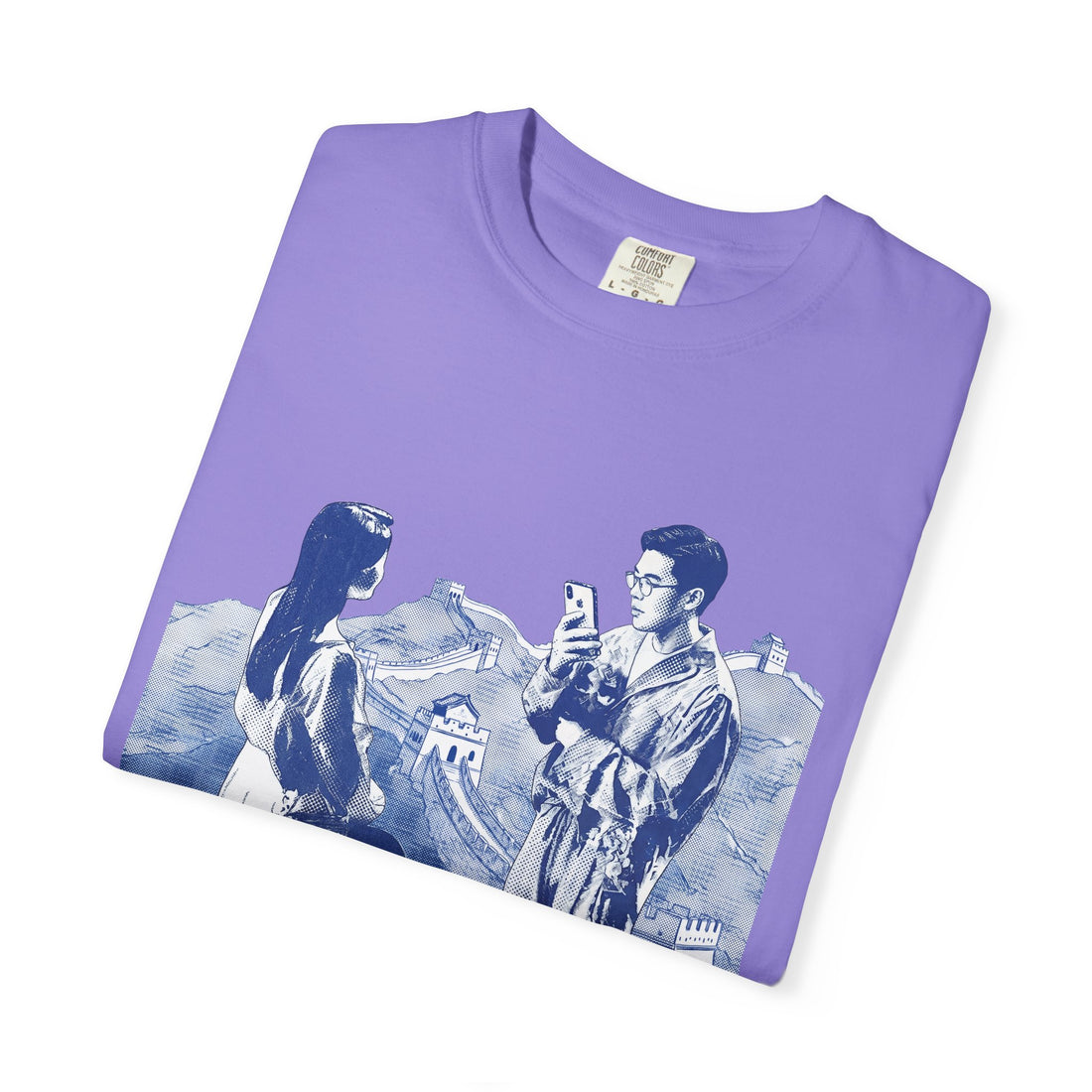 Custom Great Wall Travel Memory T-Shirt - Couple Vacation Gift