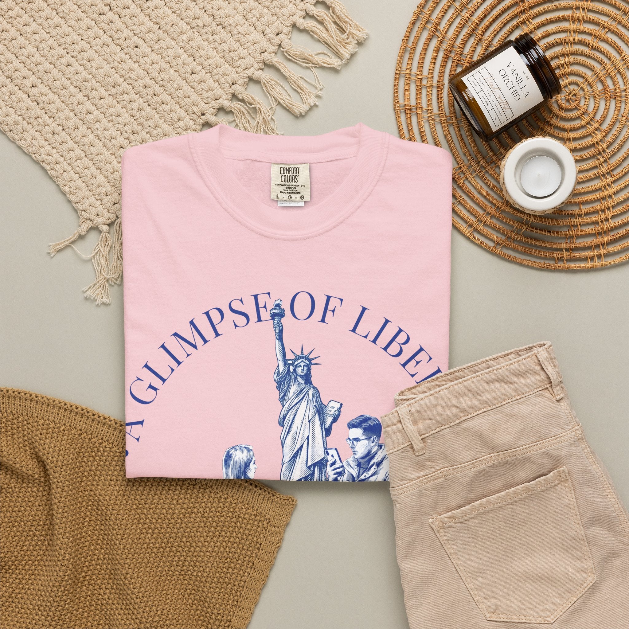 Custom Statue of Liberty Travel Memory T-Shirt - Couple Vacation Gift