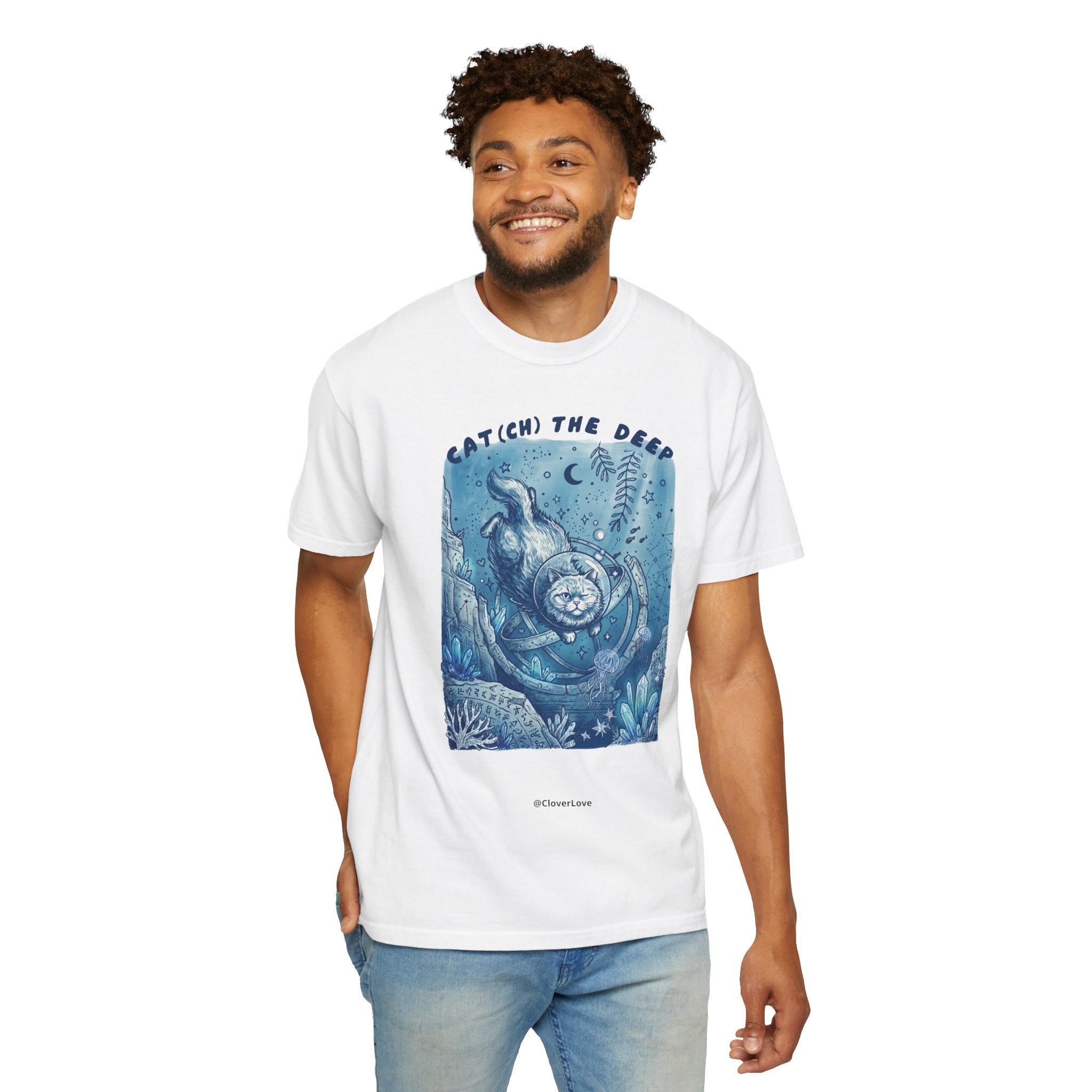 Cat(ch) The Deep Sea T-Shirt - Deep Ocean Fantasy Shirt for Cat Lovers