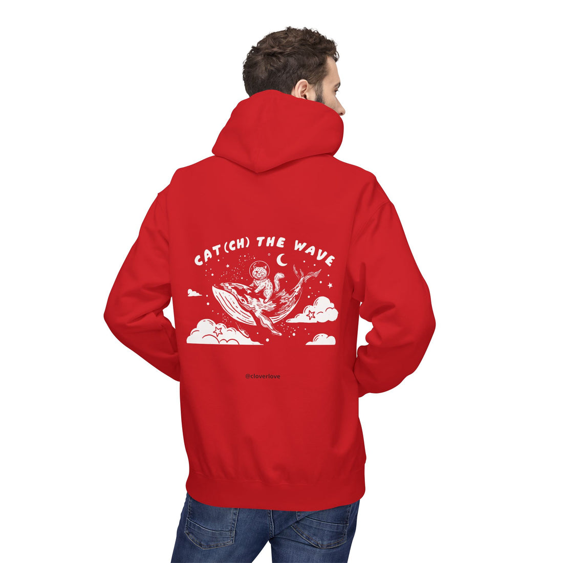 Kapuzenpullover „Katze & Wal Abenteuer“ | Vintage-Sweatshirt mit Ozean-Grafik