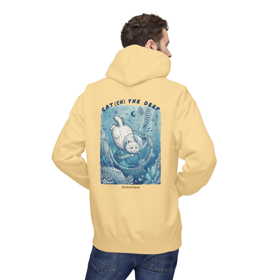 Katzen-Tiefseeabenteuer-Kapuzenpulli | Vintage Ozeanforscher Grafik-Sweatshirt