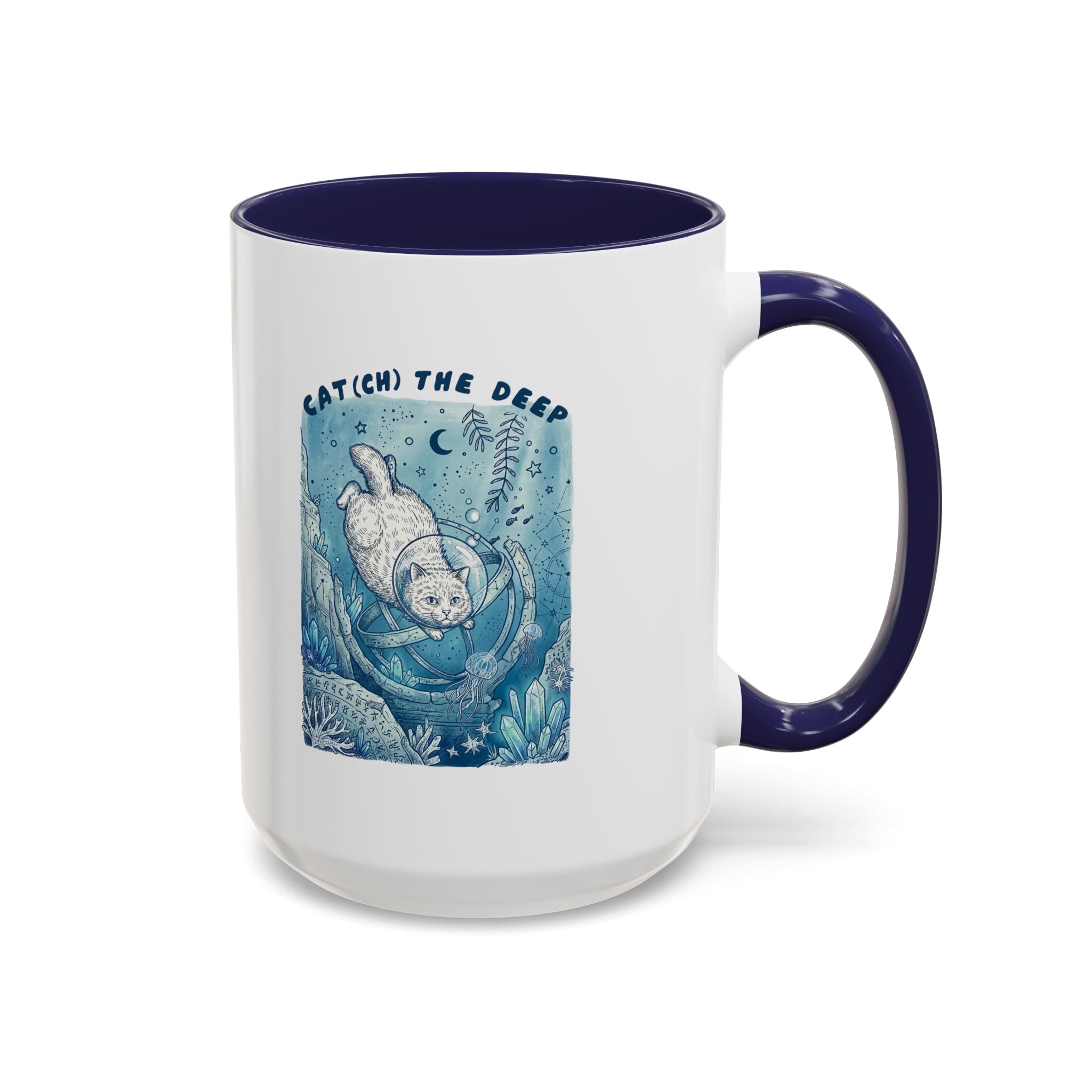 Cat's Deep Ocean Adventure Mug - Underwater Cat Lover Coffee Cup