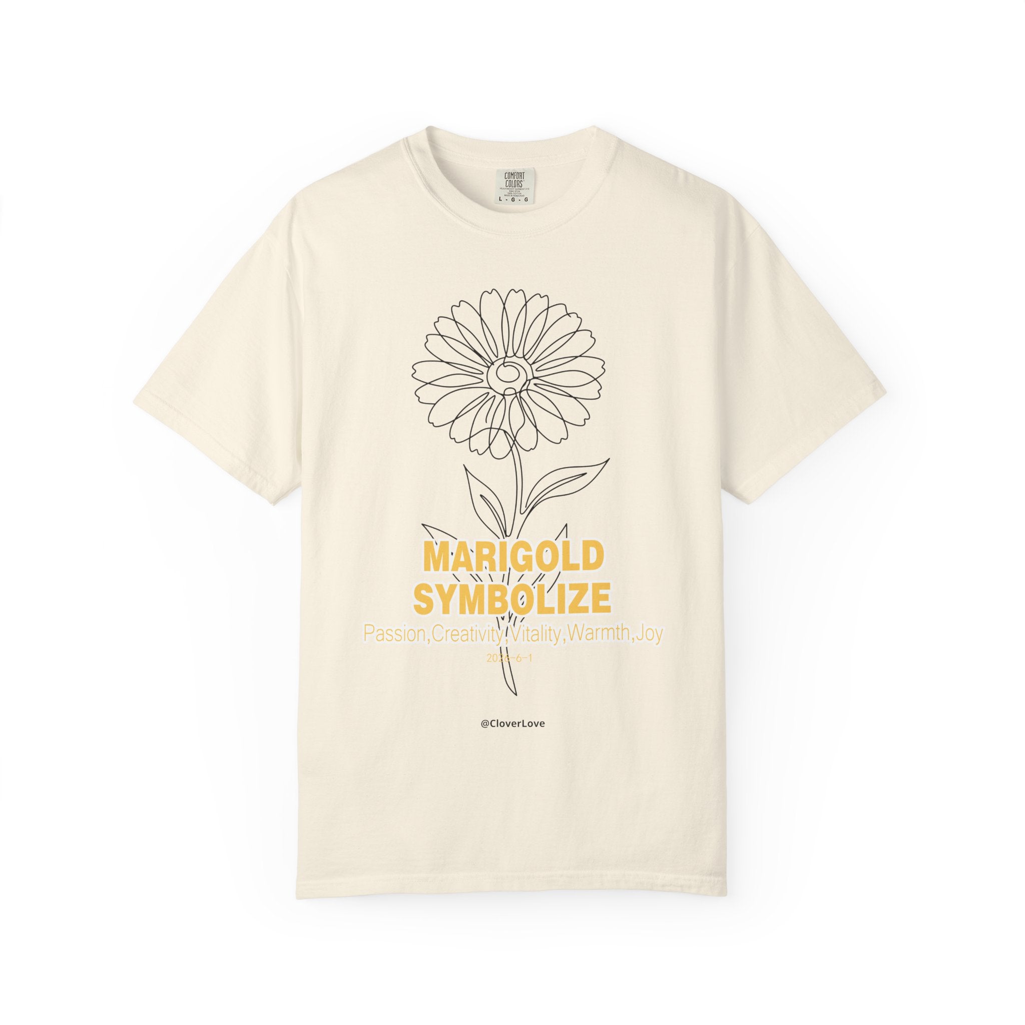 Marigold Flower T-Shirt - Botanical Graphic Shirt for Flower Lovers