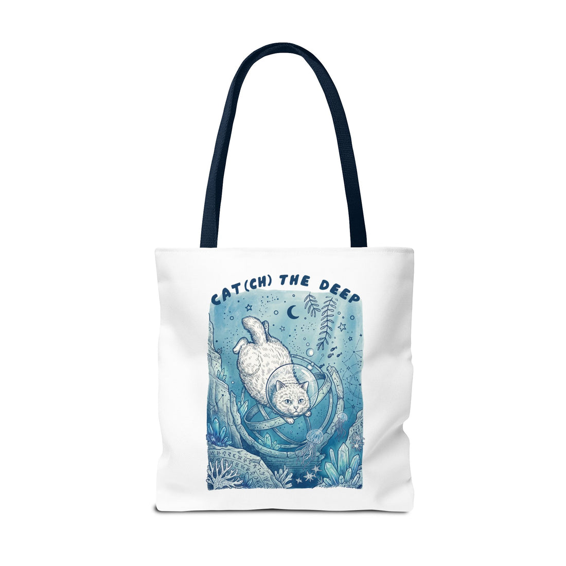 Cat Deep Sea Adventure Tote Bag | Vintage Ocean Explorer Canvas Bag