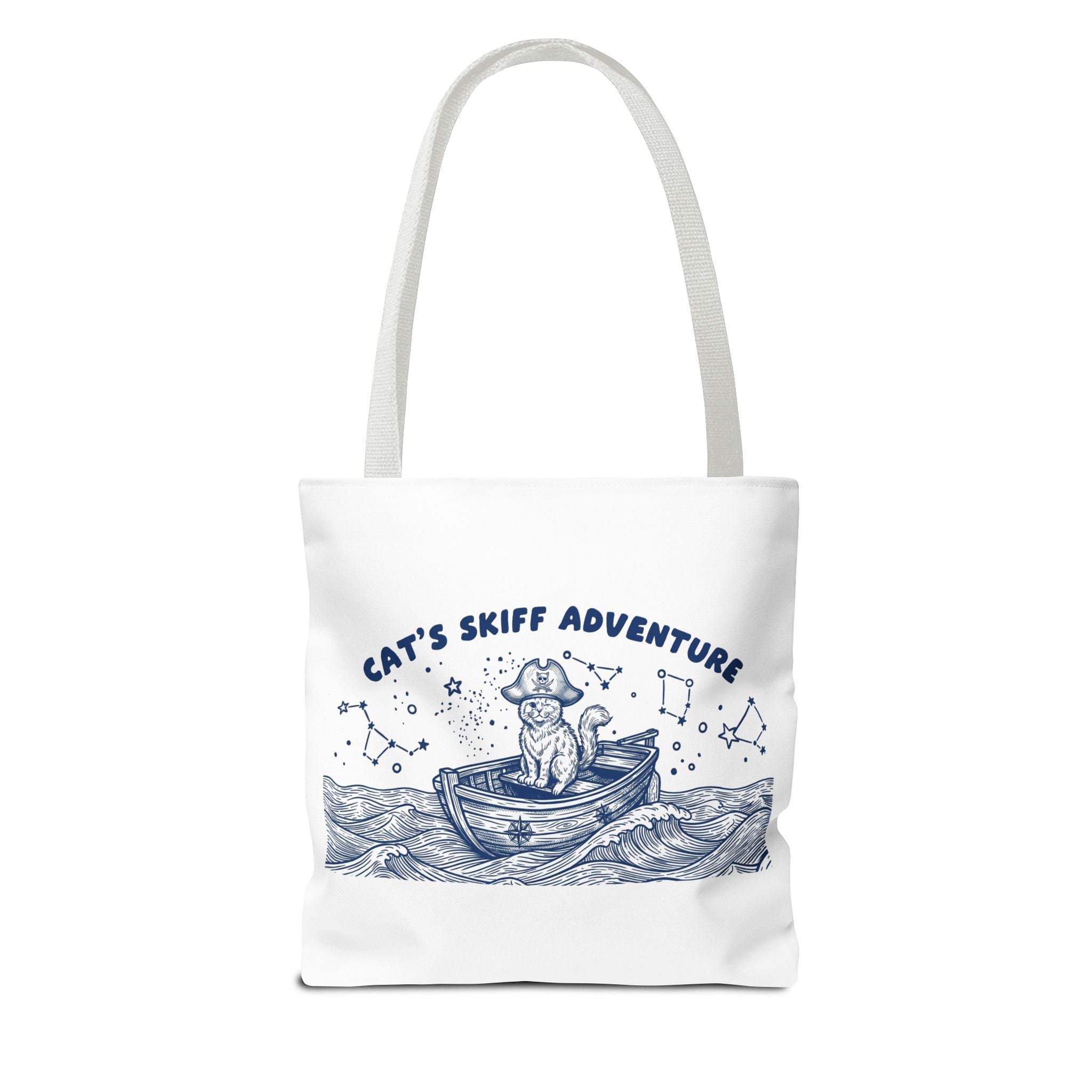 Cat's Skiff Adventure Tote Bag | Vintage Nautical Ocean Canvas Bag