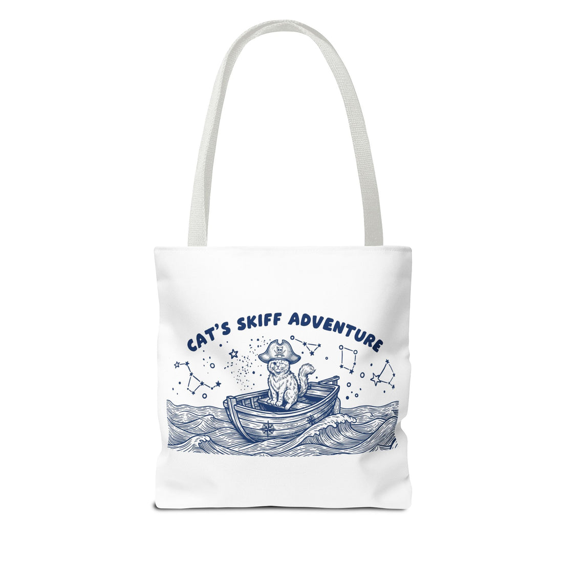 Cat's Skiff Adventure Tote Bag | Vintage Nautical Ocean Canvas Bag