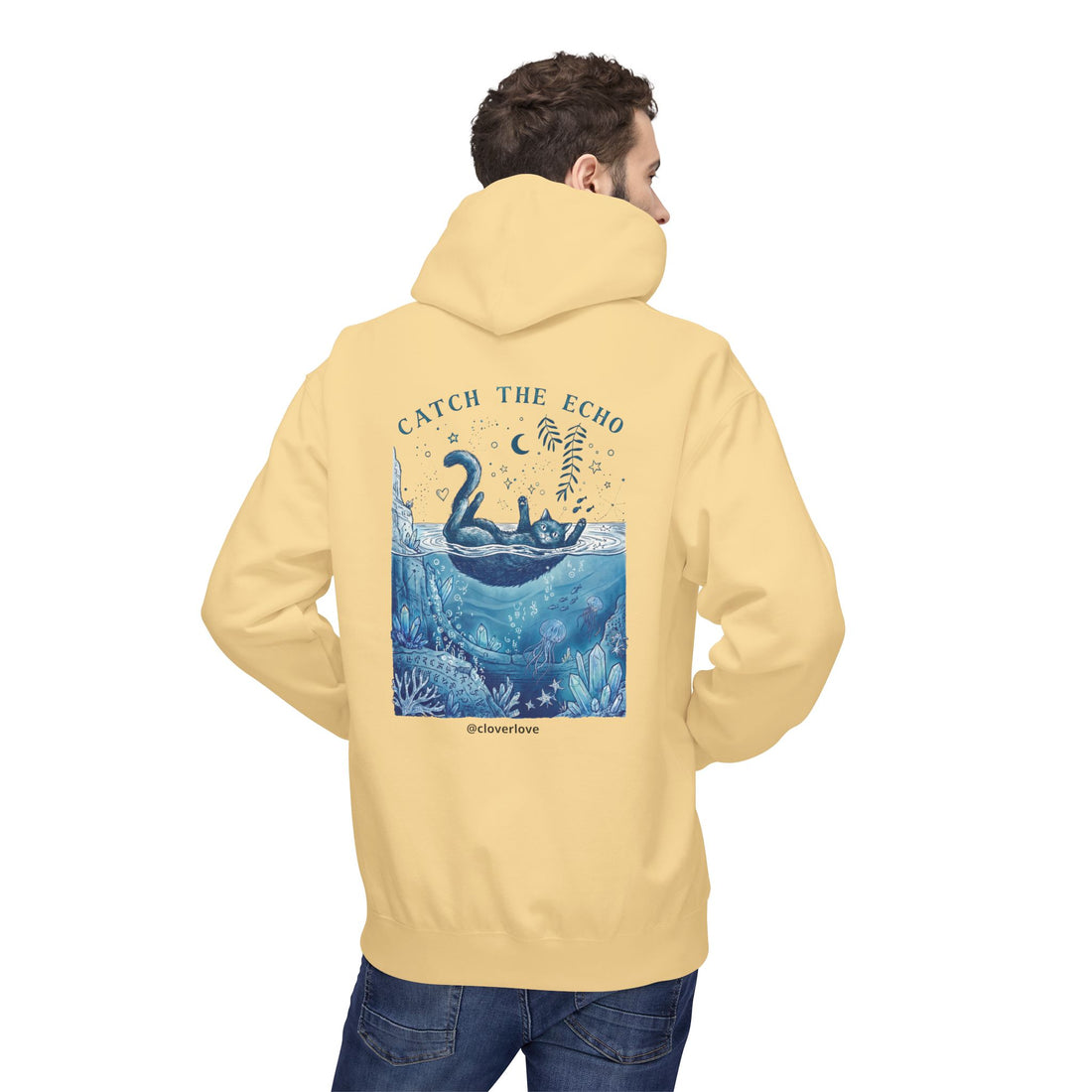 Katzen-Ozean-Abenteuer-Kapuzenpullover | Vintage Unterwasser-Grafik-Sweatshirt