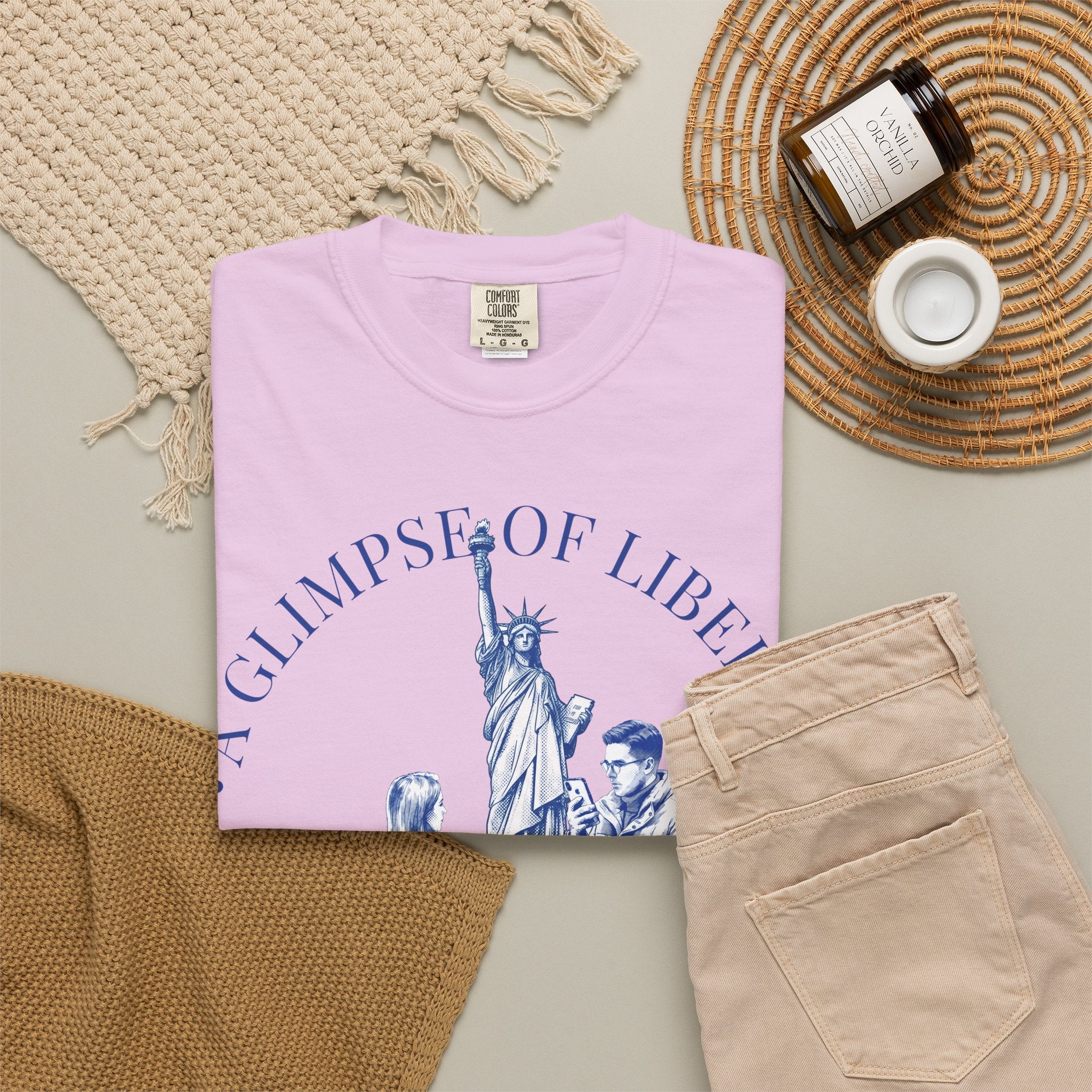 Custom Statue of Liberty Travel Memory T-Shirt - Couple Vacation Gift