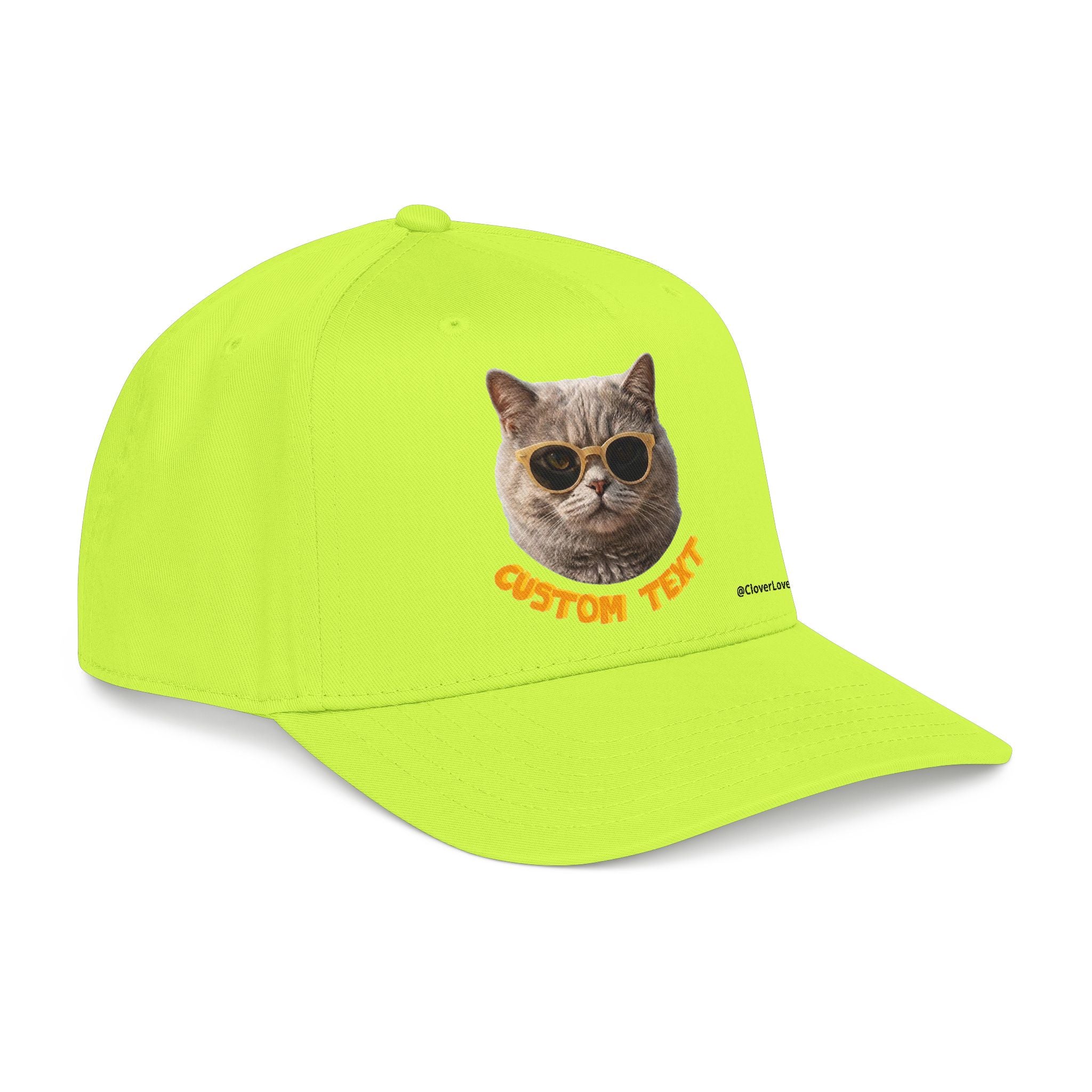 Custom Cat Baseball Cap, Personalized Summer Cat Hat with Sunglasses, Cute Pet Lover Gift