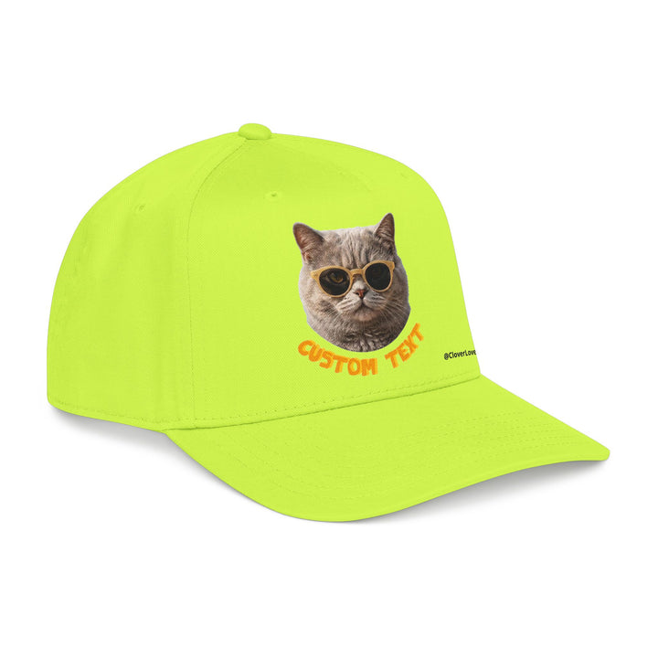 Custom Cat Baseball Cap, Personalized Summer Cat Hat with Sunglasses, Cute Pet Lover Gift