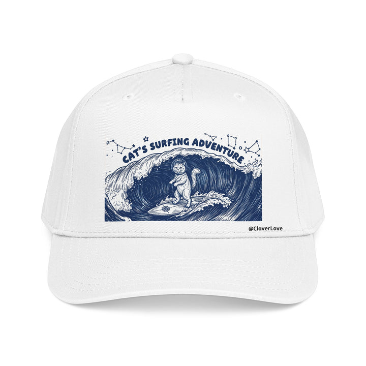 Cat Surfing Hat - Ocean Adventure Baseball Cap, Cute Cat Lover Gift