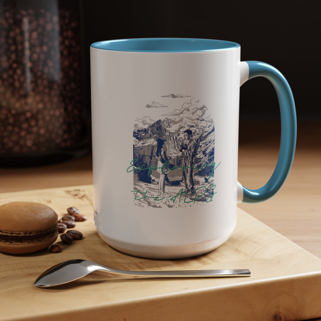 Explore The Alps Travel Mug - Mountain Adventure Coffee Cup