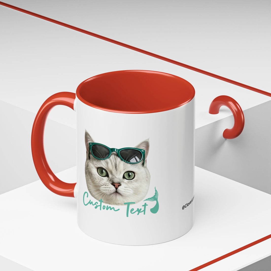 Mermaid Cat Summer Mug | Personalized Cat Coffee Cup With Custom Text