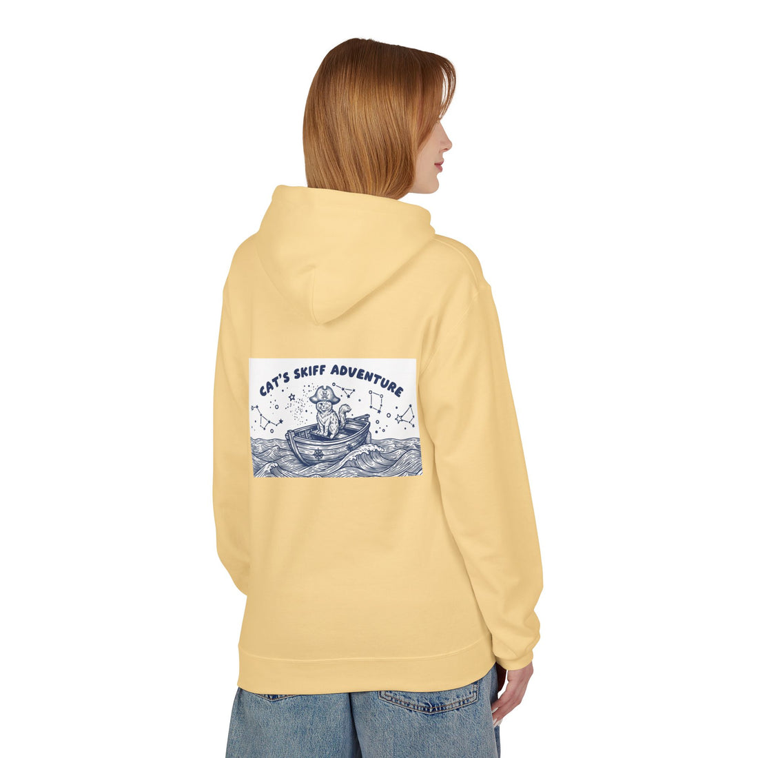 Cat's Skiff Adventure Hoodie | Vintage Ocean Nautical Graphic Sweatshirt