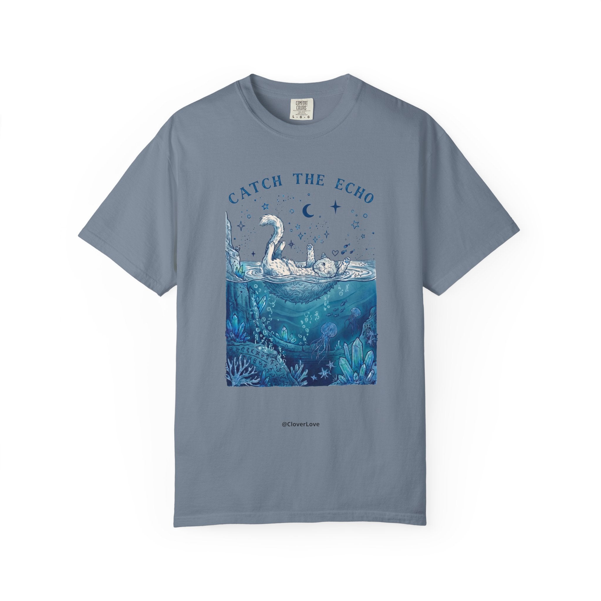 Catch The Echo Cat T-Shirt - Vintage Fantasy Animal Shirt for Cat Lovers