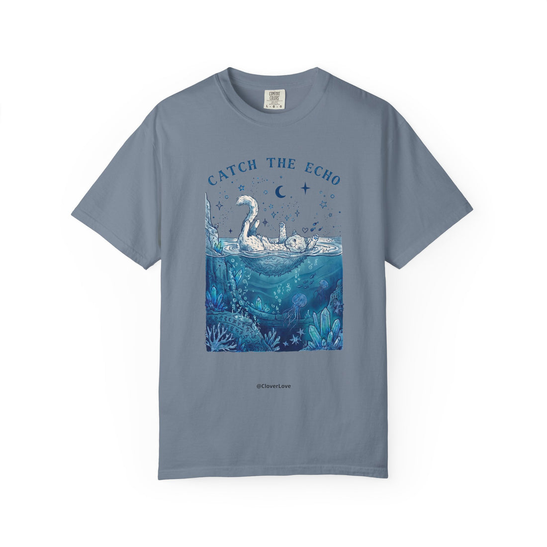 Catch The Echo Cat T-Shirt - Vintage Fantasy Animal Shirt for Cat Lovers