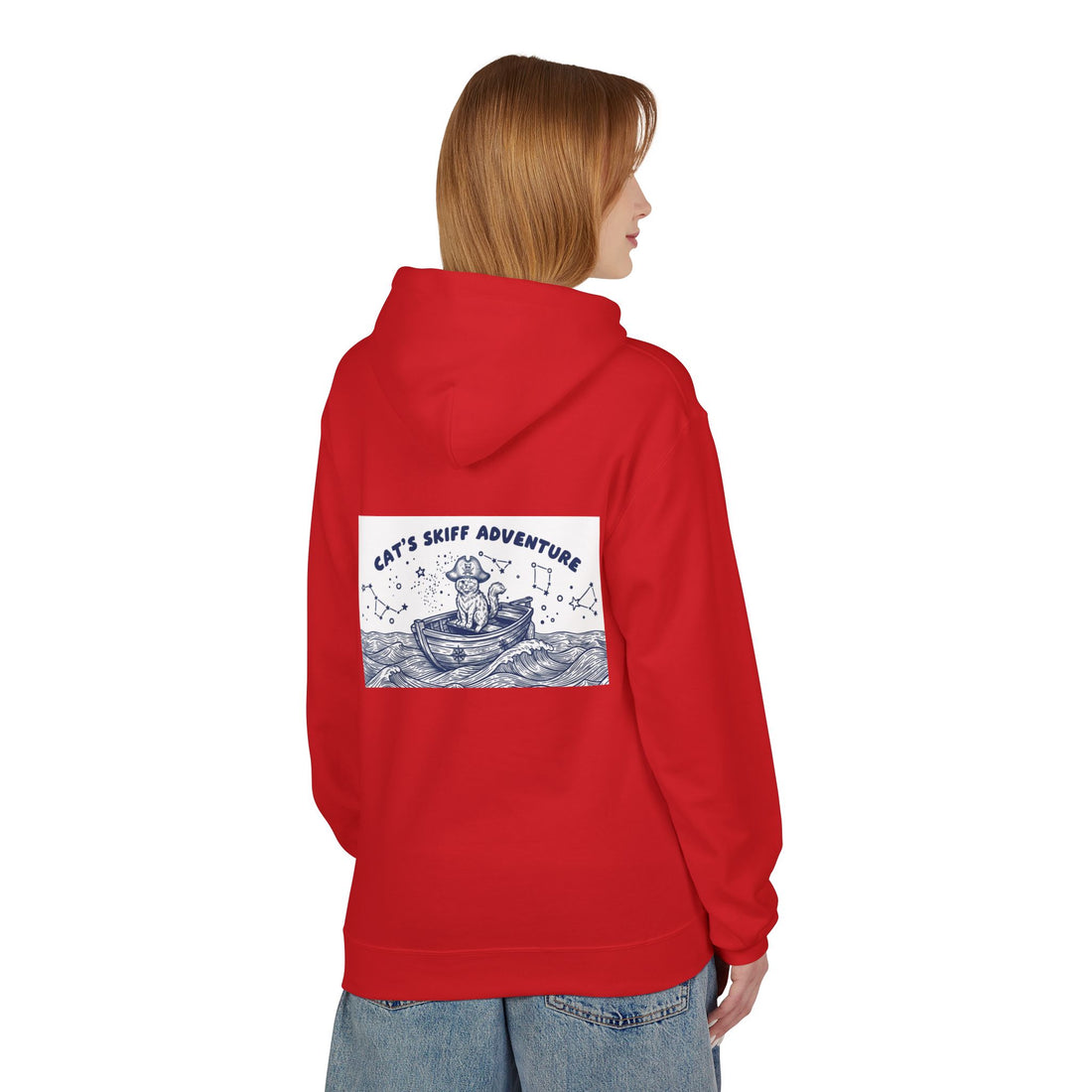 Cat's Skiff Adventure Hoodie | Vintage Ocean Nautical Graphic Sweatshirt