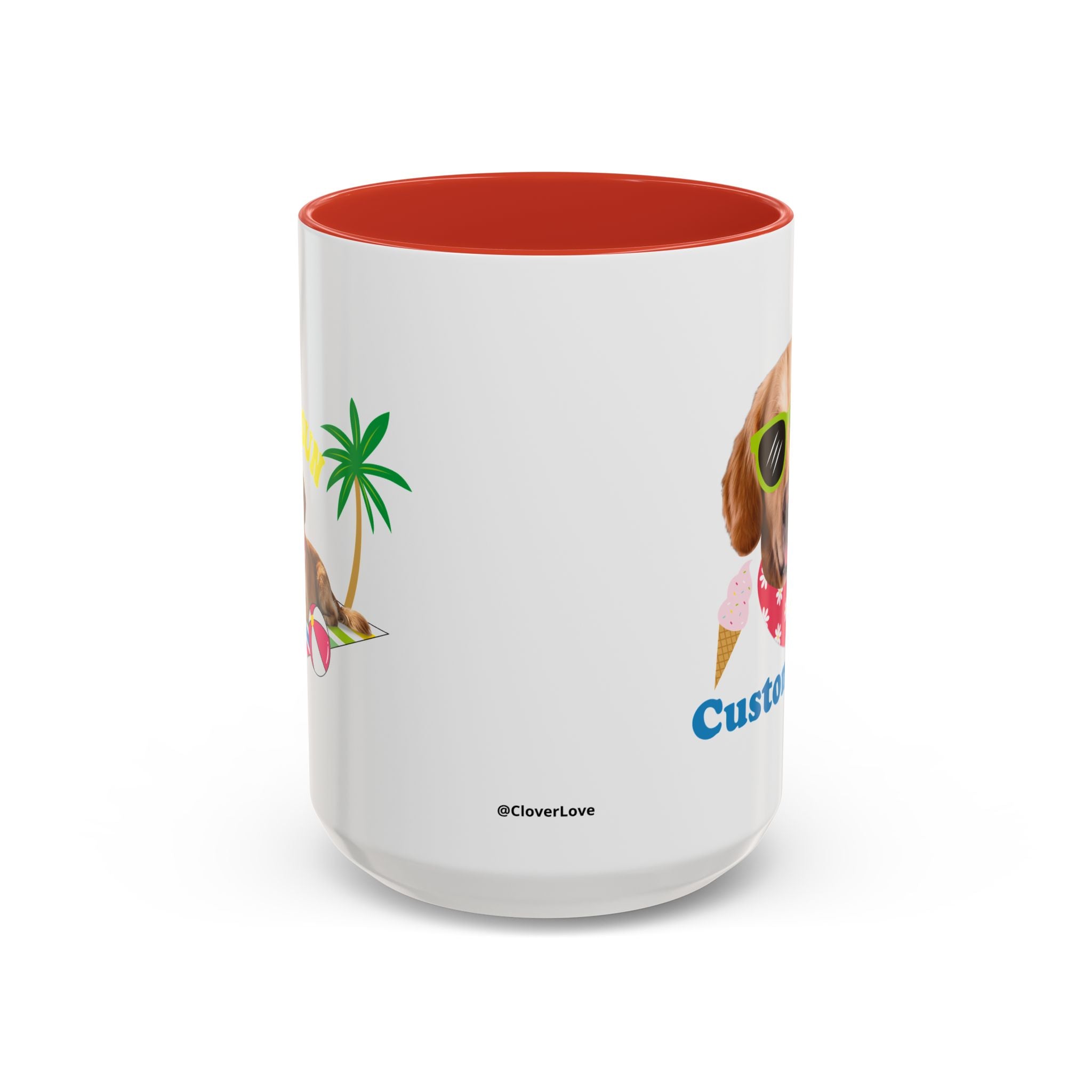 Süße Sommer Hunde-Tasse | Personalisierte Hunde-Foto-Kaffeetasse mit individuellem Text