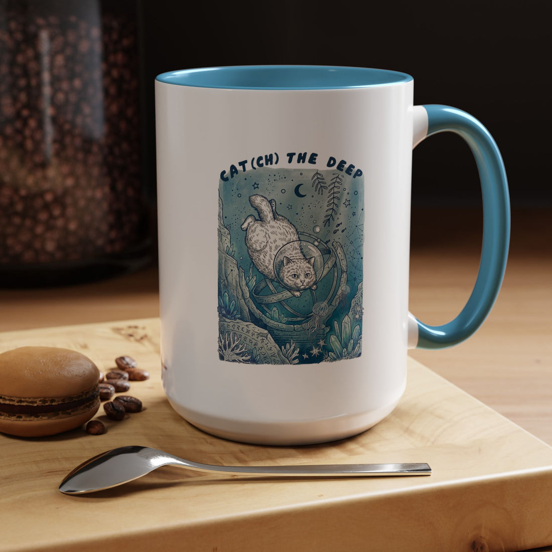 Cat's Deep Ocean Adventure Mug - Underwater Cat Lover Coffee Cup