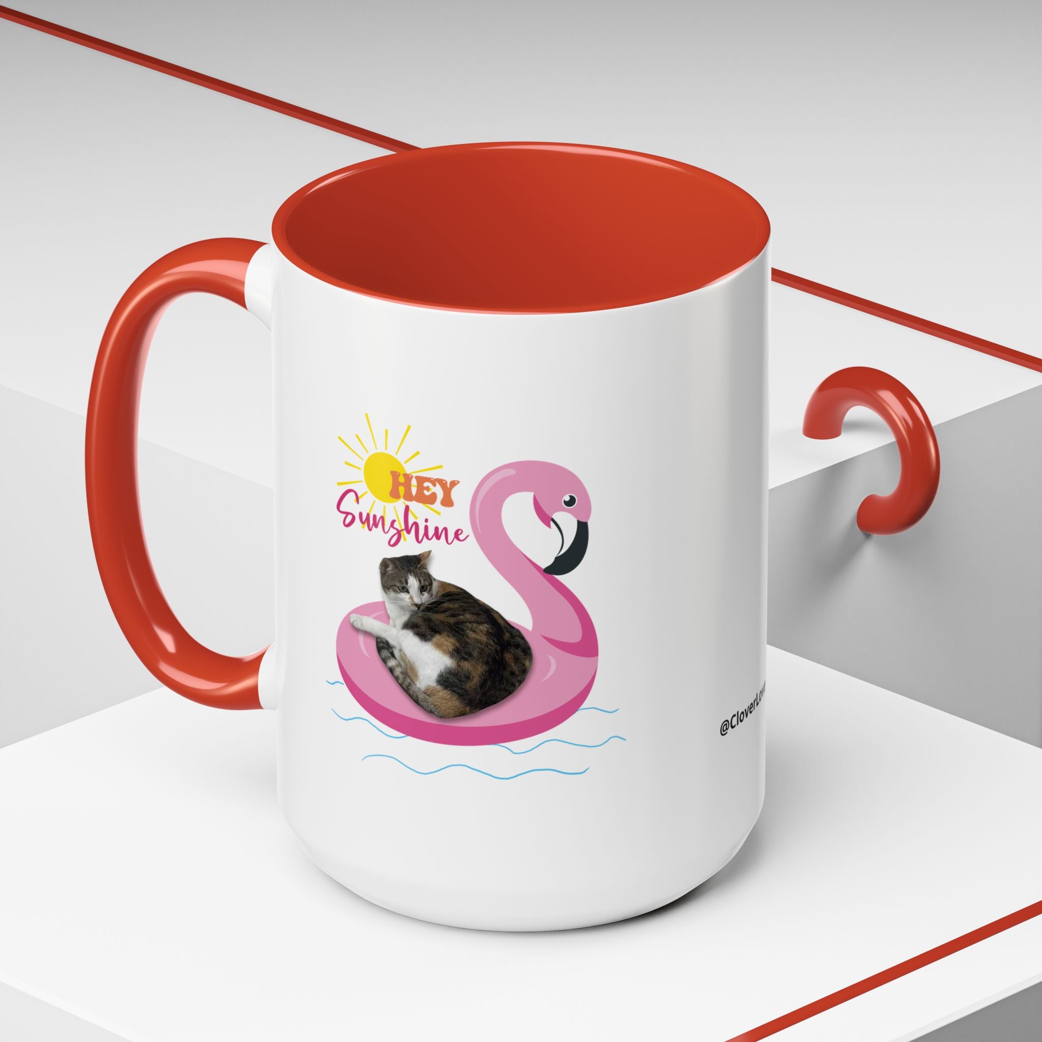 Cool Cat Summer Mug | Personalized Cat Photo Coffee Cup With Custom Text