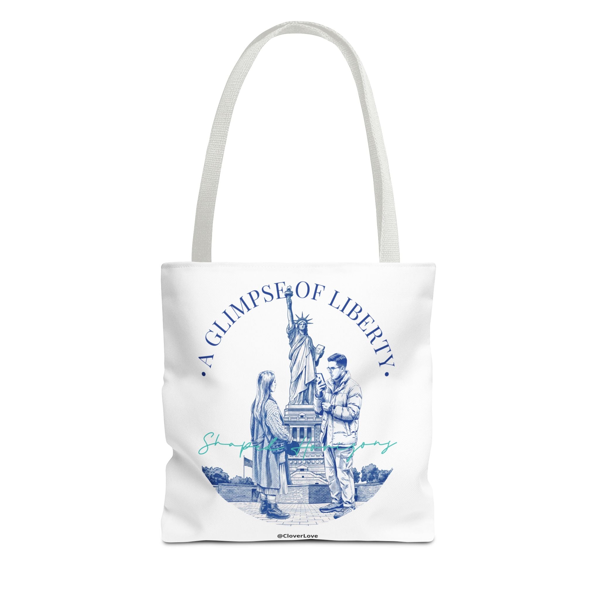 A Glimpse Of Liberty Travel Tote Bag | Statue of Liberty New York Canvas Tote Bag