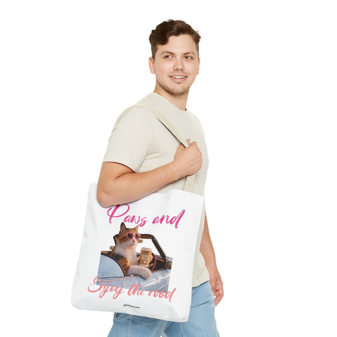 Cute Cat Tote Bag | Custom Cat Photo Personalized Canvas Bag