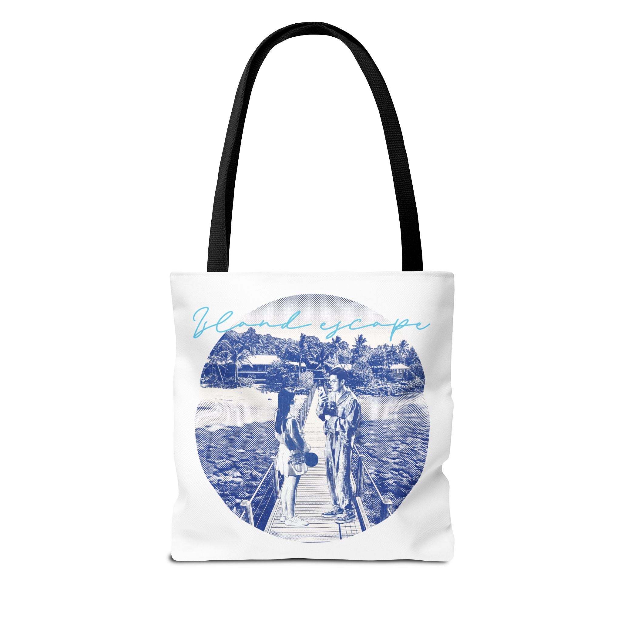 Island Escape Tote Bag | Vintage Beach Travel Canvas Bag