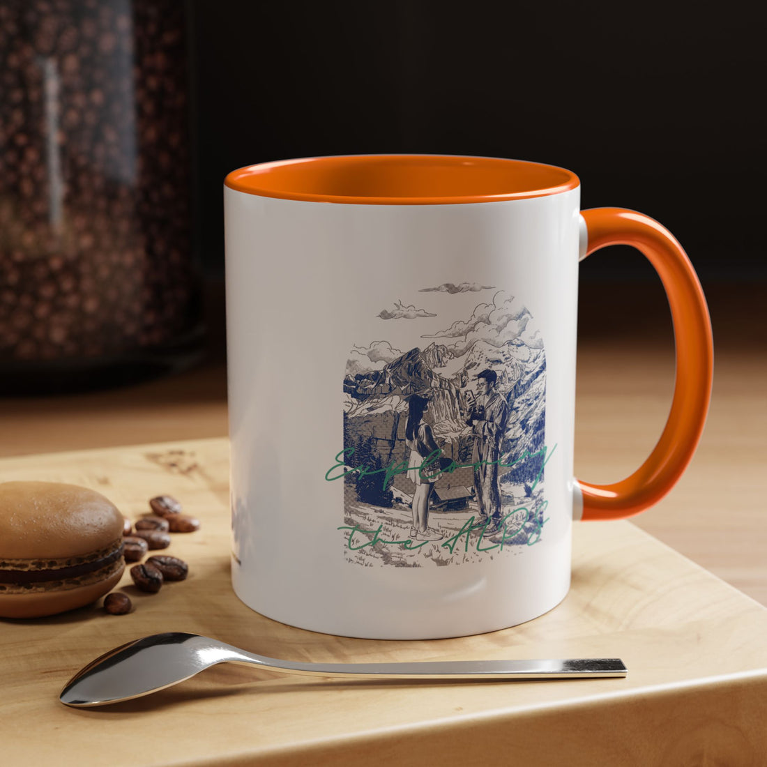 Explore The Alps Travel Mug - Mountain Adventure Coffee Cup