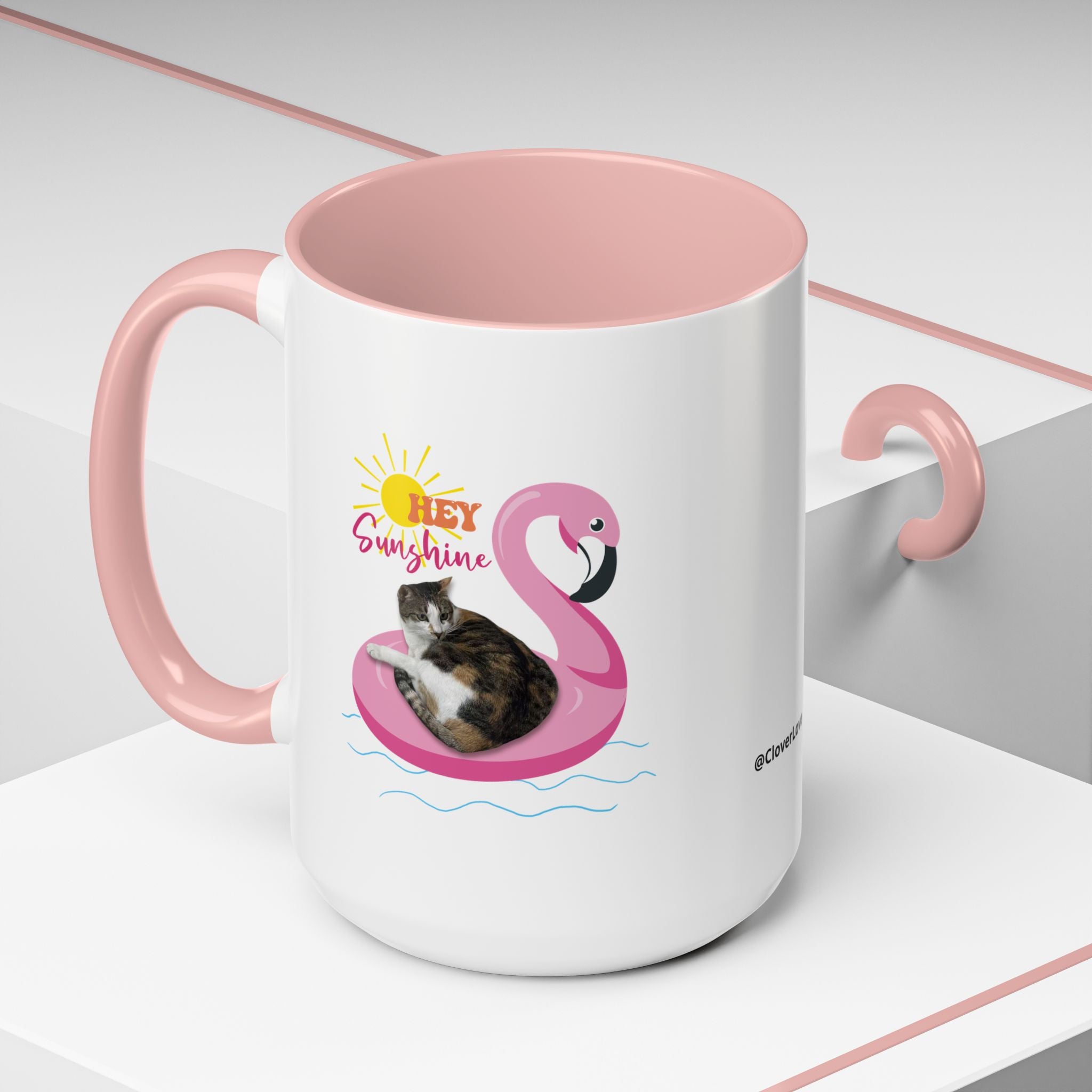 Cool Cat Summer Mug | Personalized Cat Photo Coffee Cup With Custom Text
