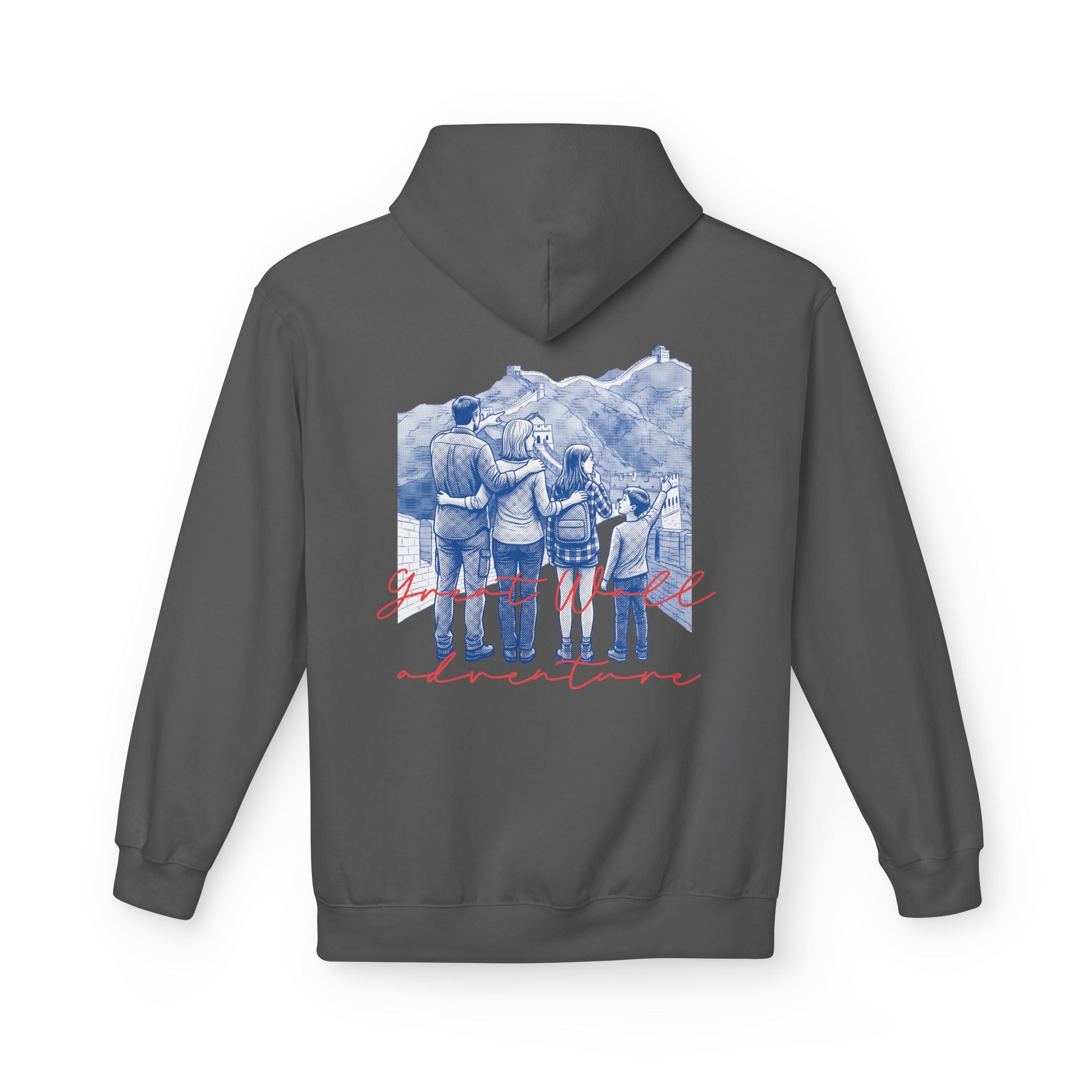 Great Wall Family Adventure Hoodie – Vintage Travel Landmark Graphic Pullover Sweatshirt