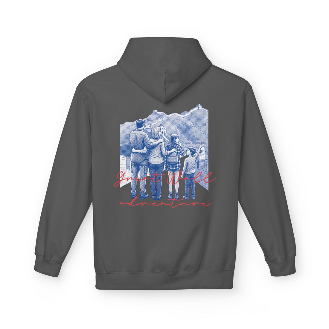Great Wall Family Adventure Hoodie – Vintage Travel Landmark Graphic Pullover Sweatshirt