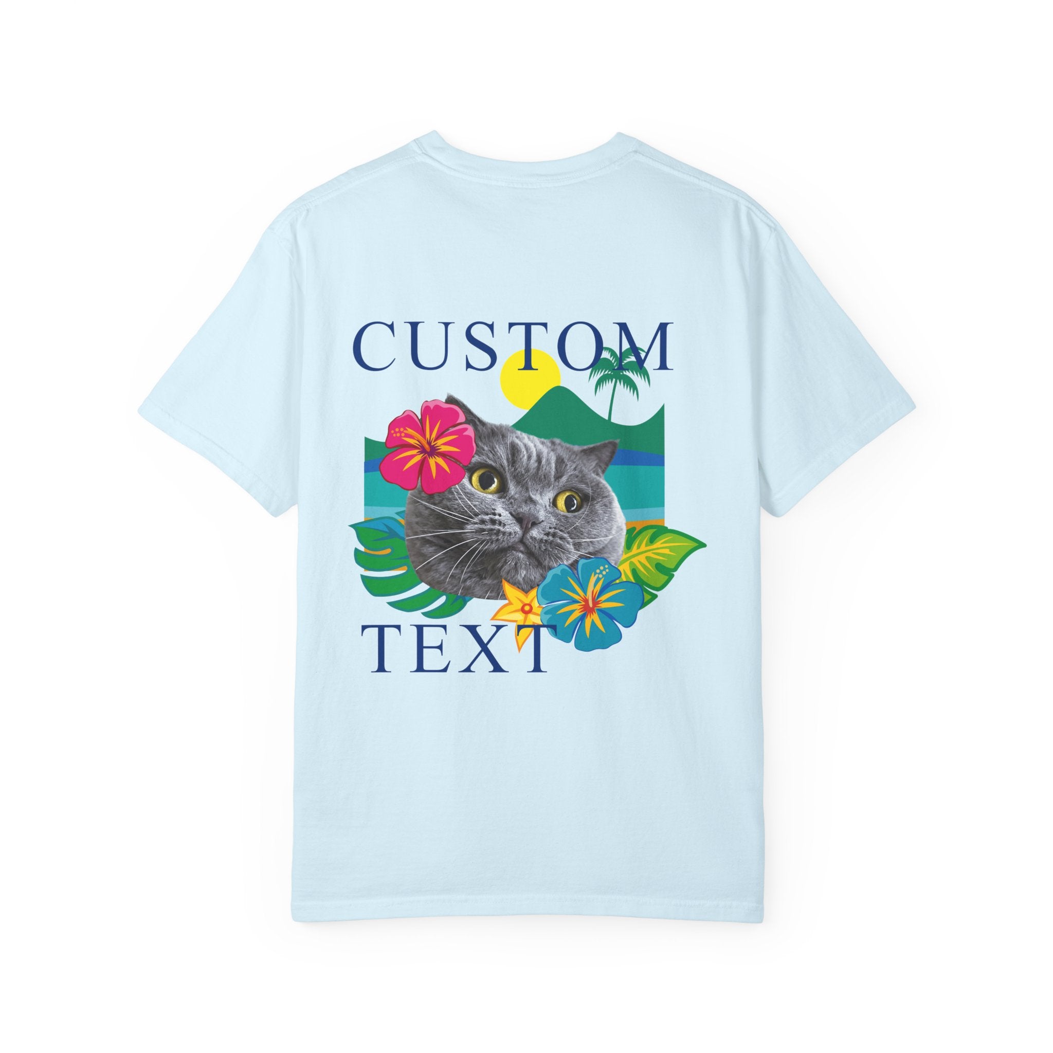 Custom Pet Summer T-Shirt -Tropical Vacation Style Pet Lover Gift