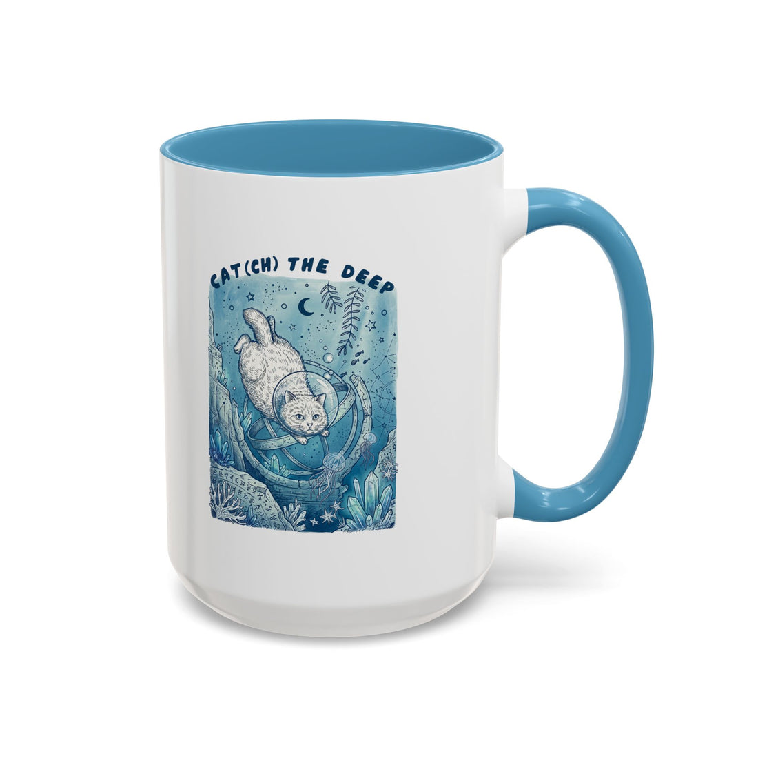 Cat's Deep Ocean Adventure Mug - Underwater Cat Lover Coffee Cup