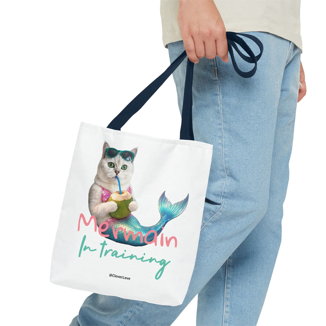 Custom Cat Tote Bag | Personalized Cat Photo Summer Canvas Bag