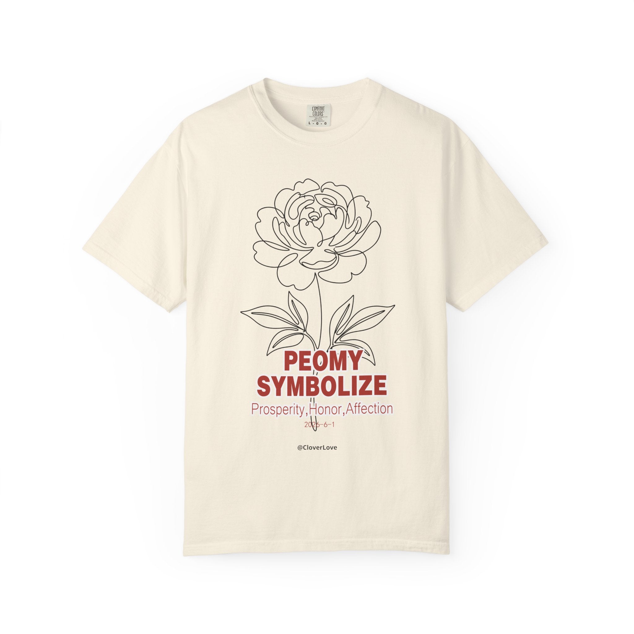 Peony Flower T-Shirt - Elegant Botanical Graphic Shirt for Flower Lovers