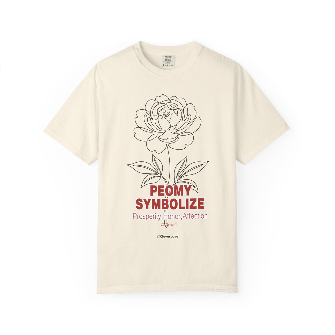 Peony Flower T-Shirt - Elegant Botanical Graphic Shirt for Flower Lovers