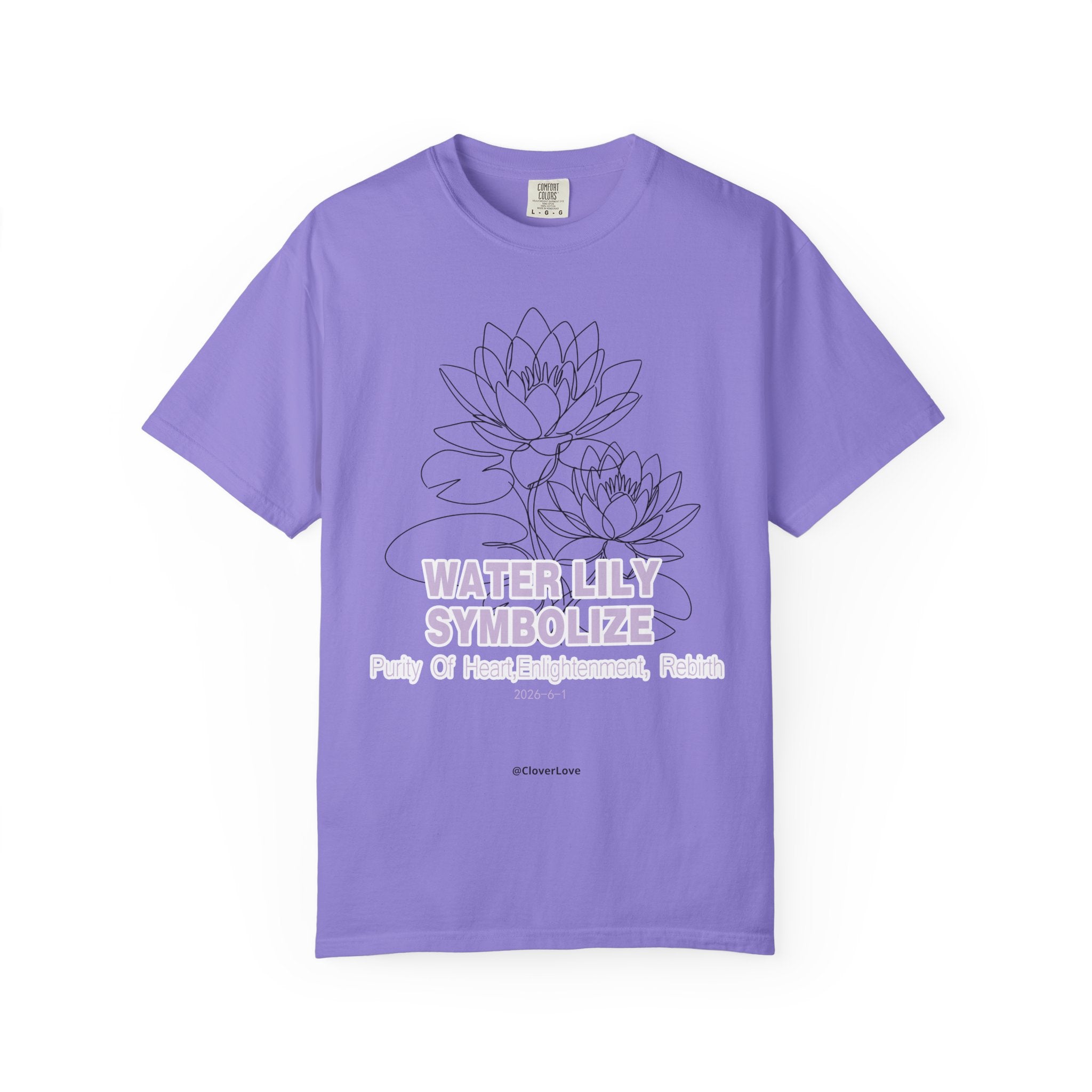 Water Lily Flower T-Shirt - Botanical Graphic Shirt for Flower Lovers
