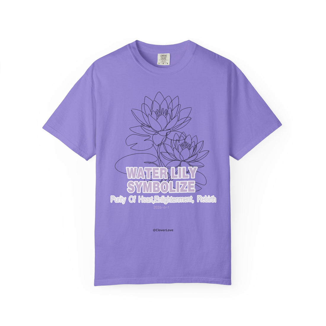 Water Lily Flower T-Shirt - Botanical Graphic Shirt for Flower Lovers