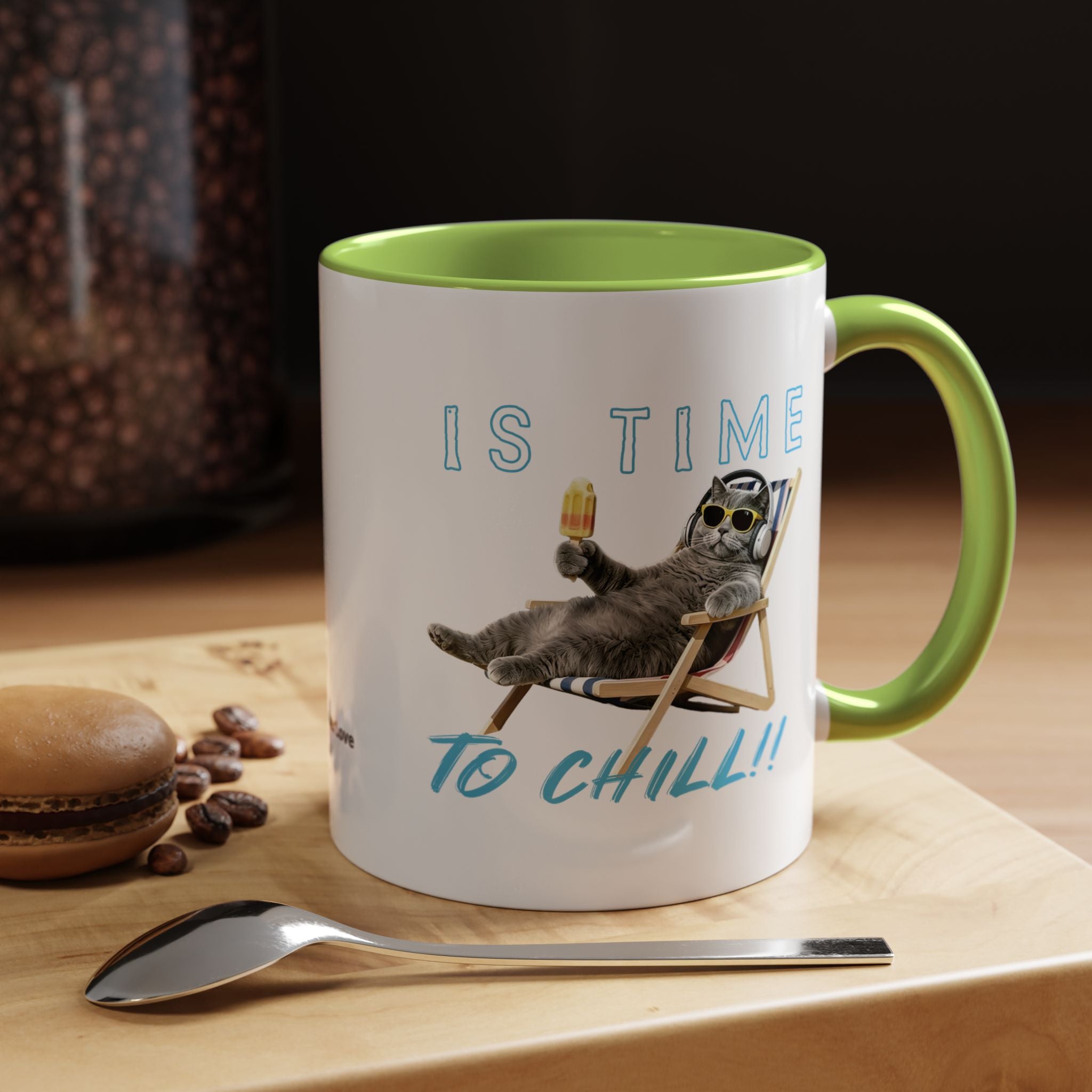 Chill Cat Summer Mug | Personalized Cat Photo Coffee Cup With Custom Text