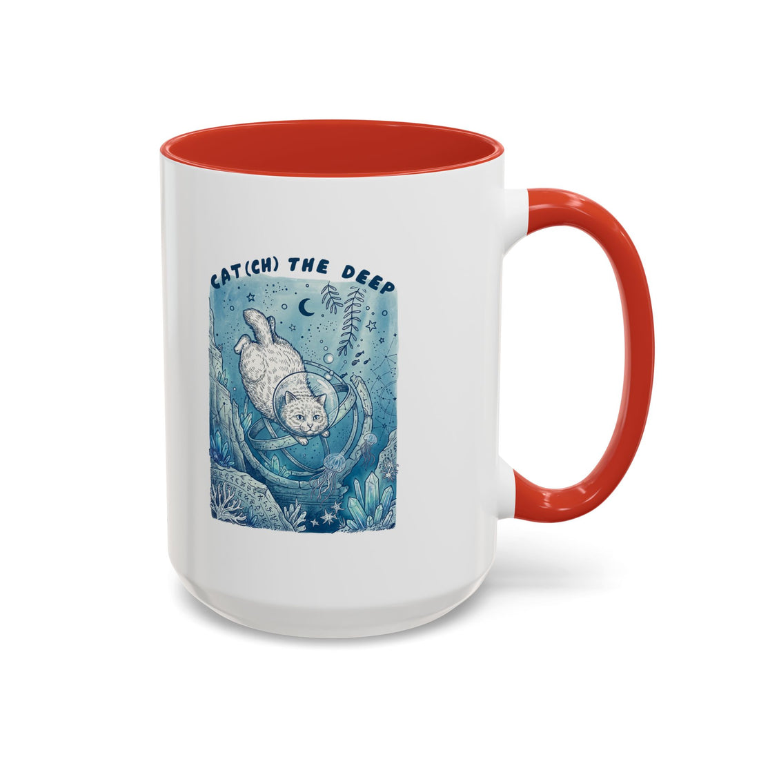 Cat's Deep Ocean Adventure Mug - Underwater Cat Lover Coffee Cup