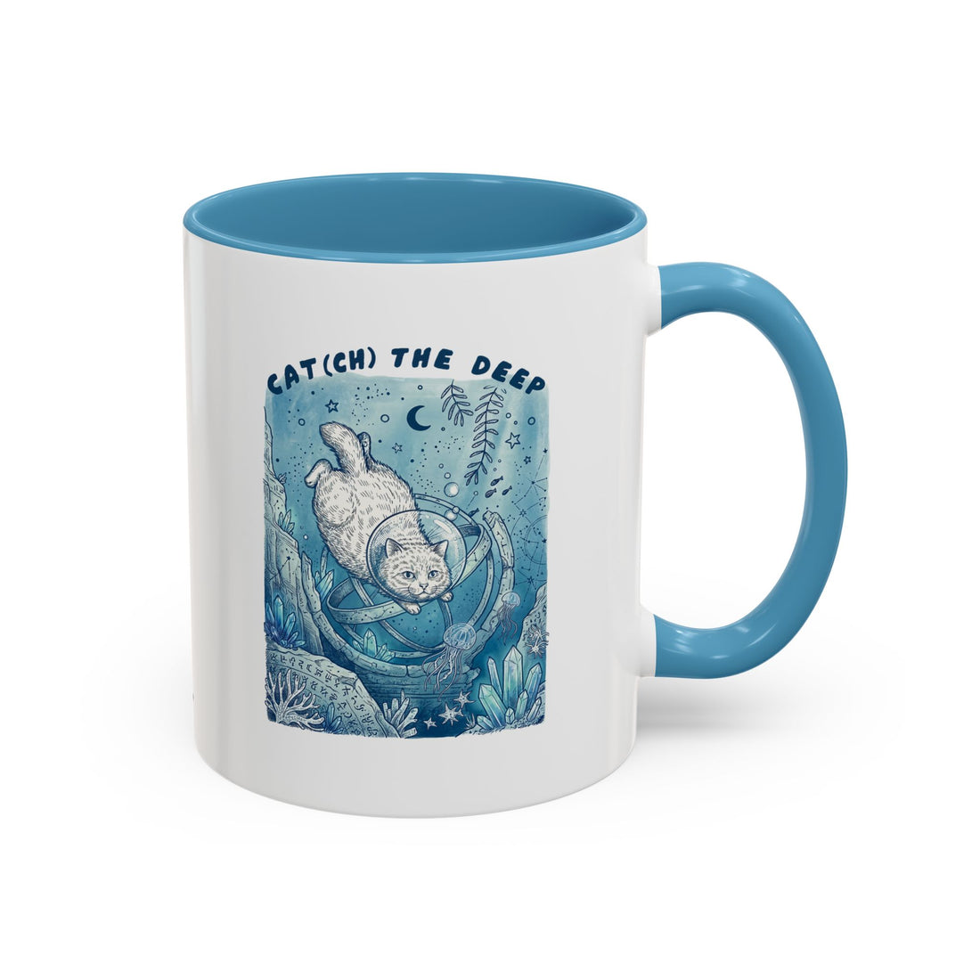 Cat's Deep Ocean Adventure Mug - Underwater Cat Lover Coffee Cup