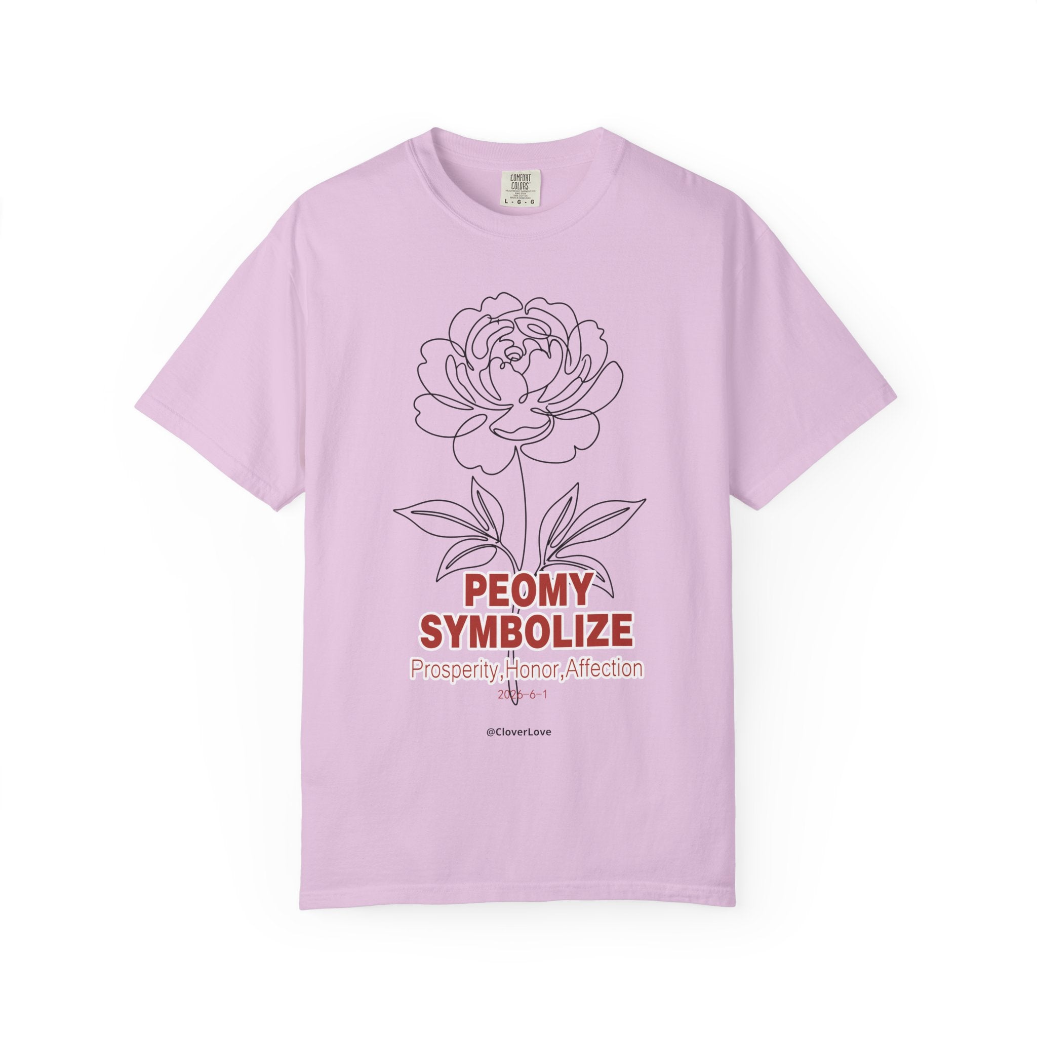 Peony Flower T-Shirt - Elegant Botanical Graphic Shirt for Flower Lovers