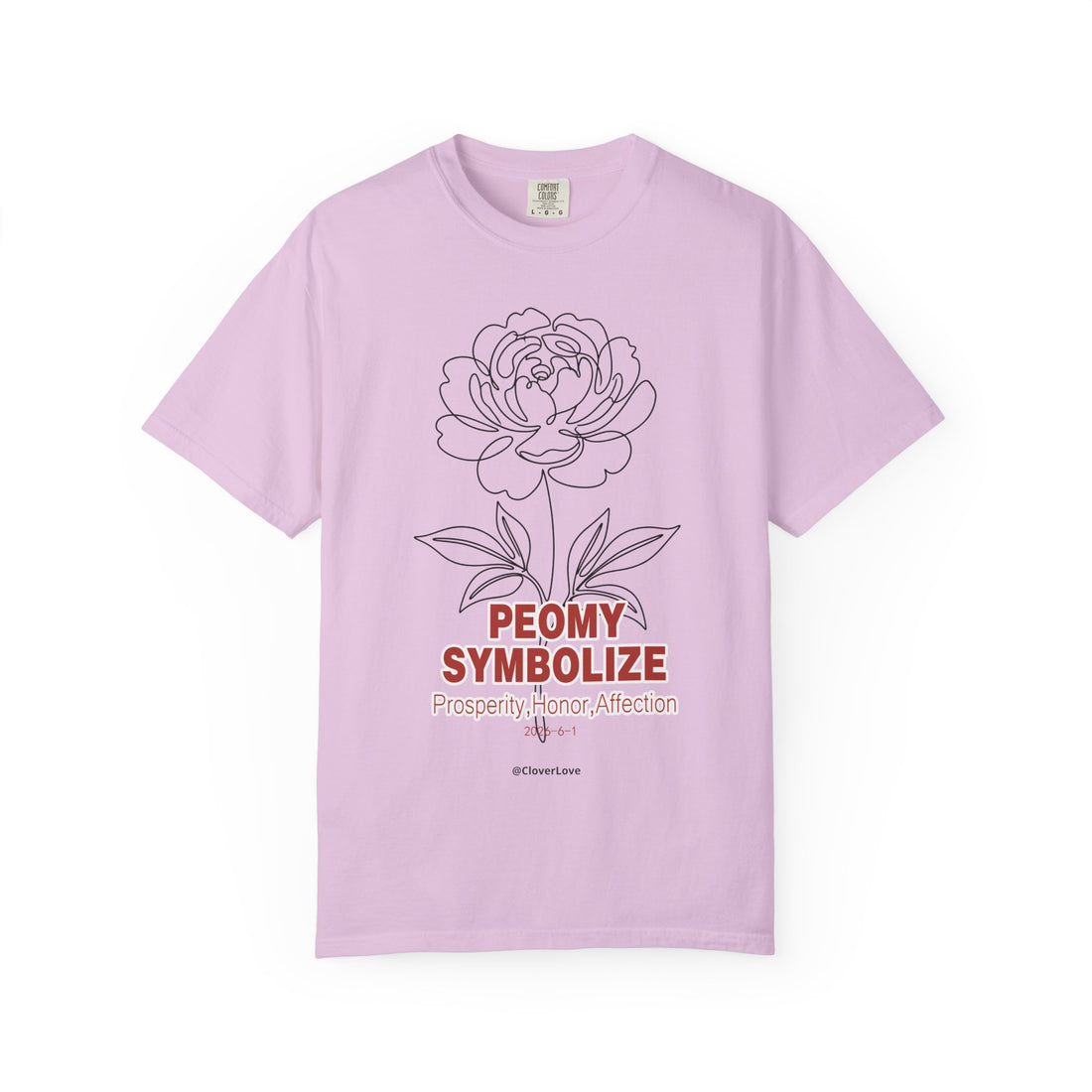 Peony Flower T-Shirt - Elegant Botanical Graphic Shirt for Flower Lovers