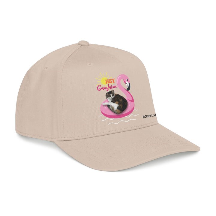 Summer Cat Lover Hat | Cute Flamingo Cat Baseball Cap With Sunshine Design