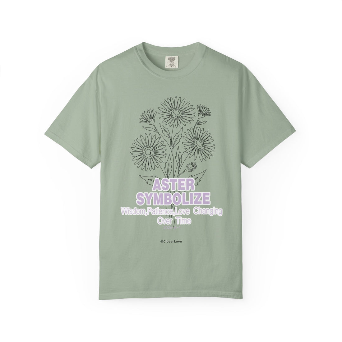 Aster Flower T-Shirt - Botanical Graphic Shirt for Flower Lovers
