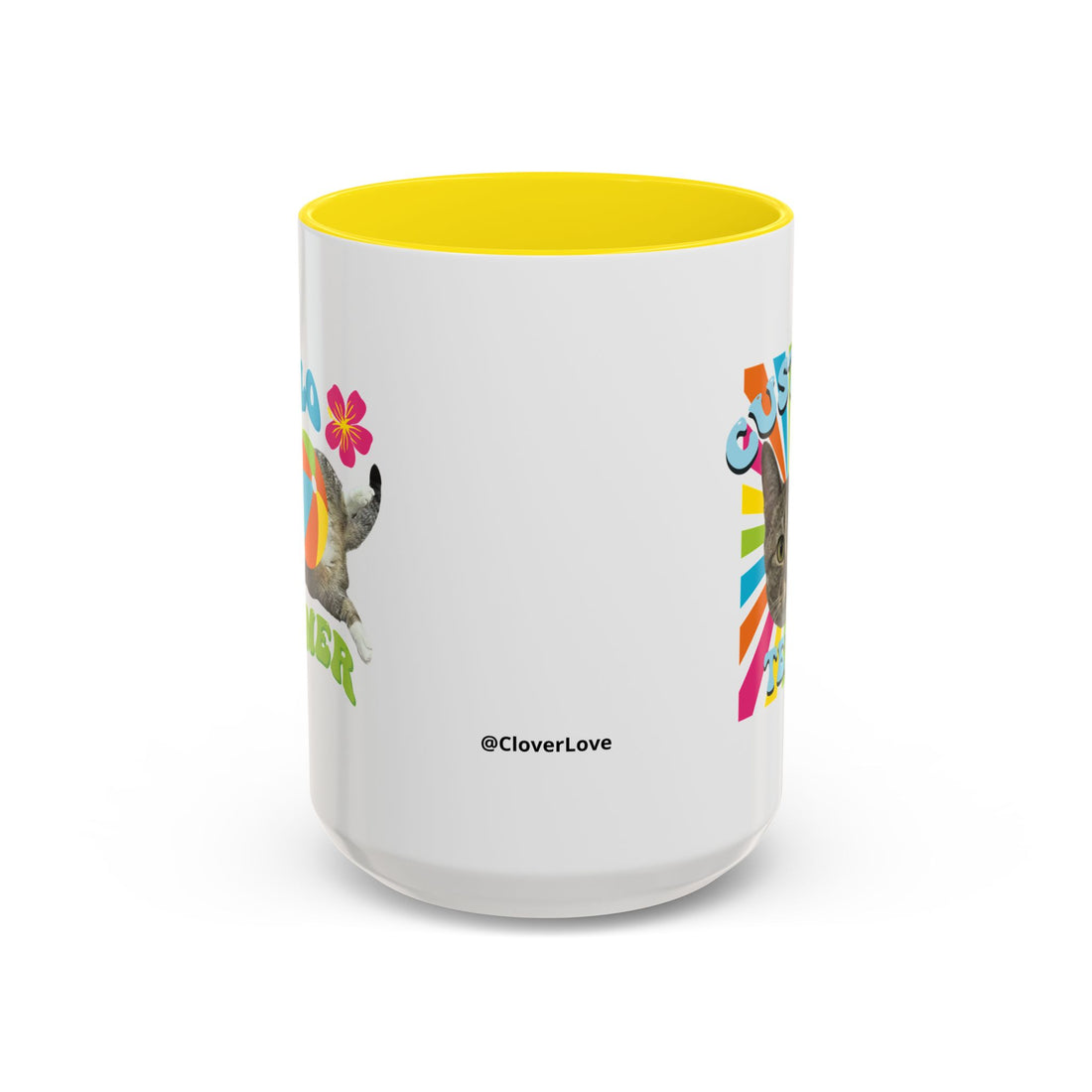 Retro Custom Cat Mug | Personalized Pet Photo Coffee Cup With Custom Text