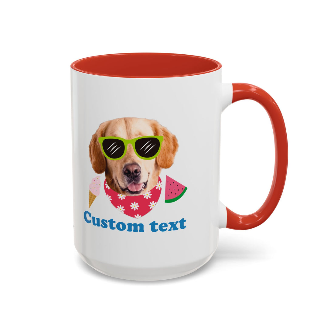 Süße Sommer Hunde-Tasse | Personalisierte Hunde-Foto-Kaffeetasse mit individuellem Text
