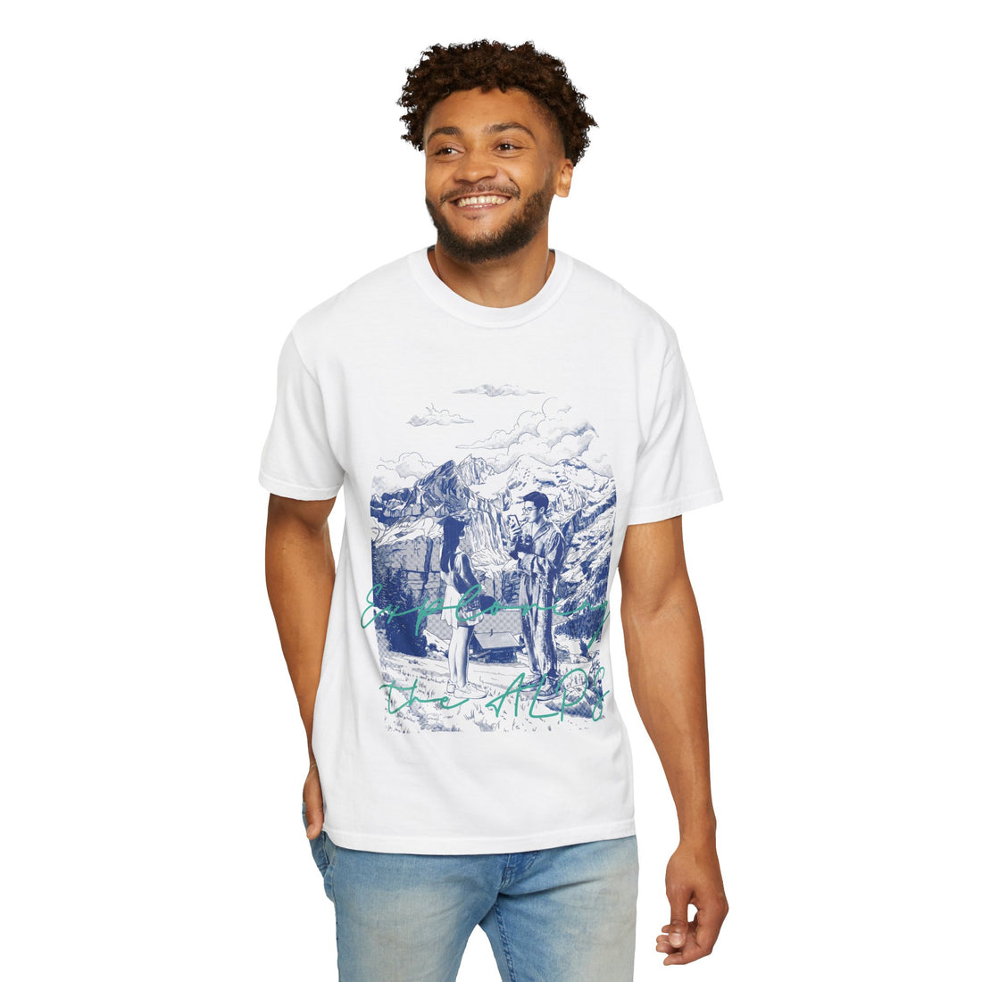 Custom Travel Landmark T-Shirt - Vintage Mountain Adventure Tee, Unique Travel Gift