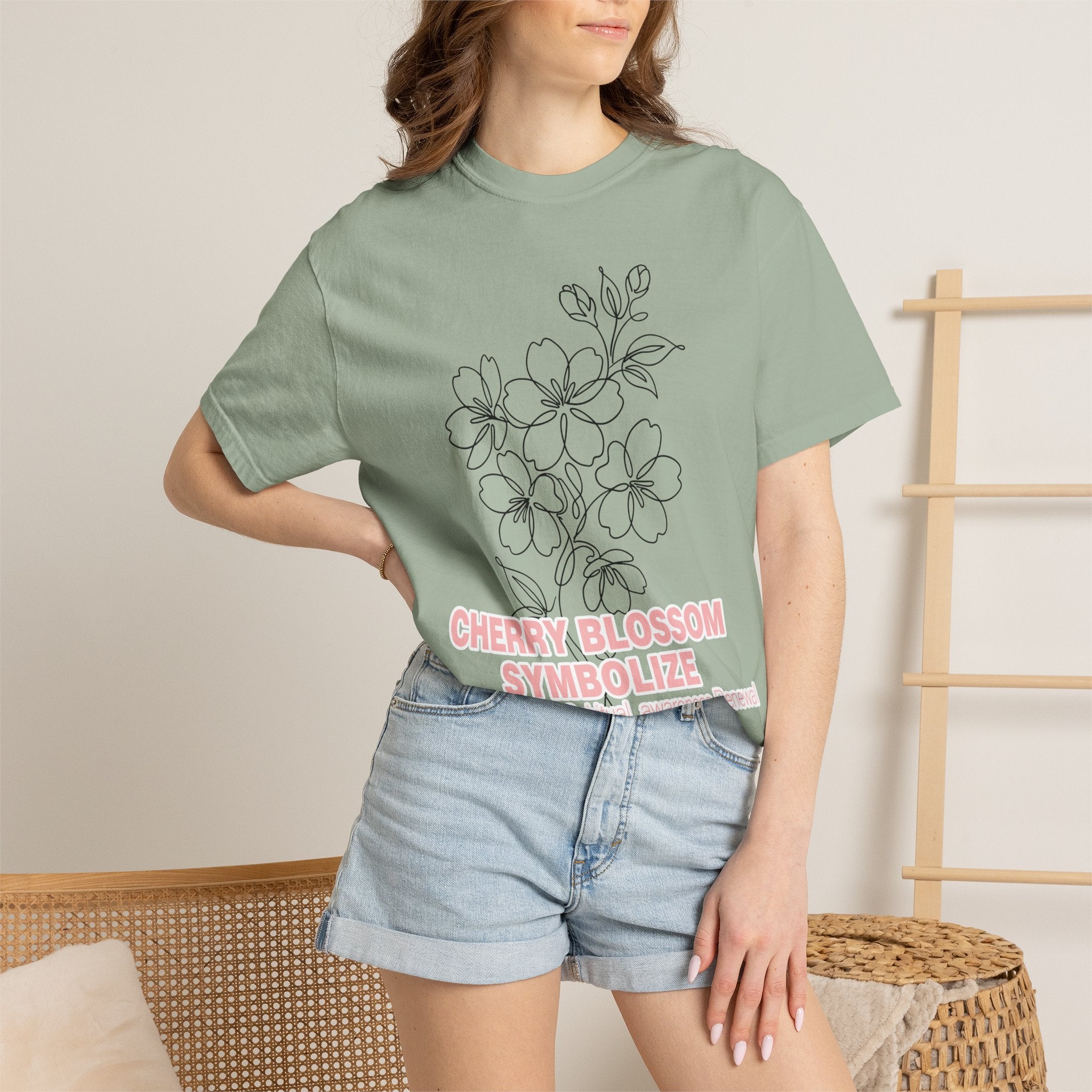 Cherry Blossom Flower T-Shirt - Sakura Botanical Graphic Shirt